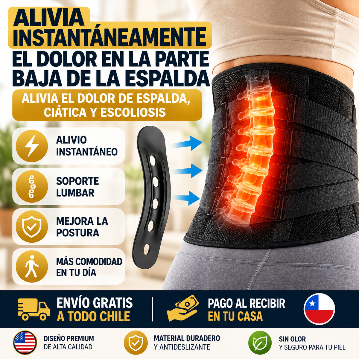 Cinturón Ajustable Soporte Lumbar WINNER  50 % DESCUENTO