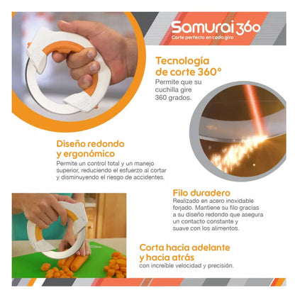 Samurai 360 Cuchillo Circular Giratorio